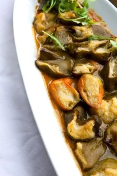 Peppers stuffed of cod puree Stock Photos