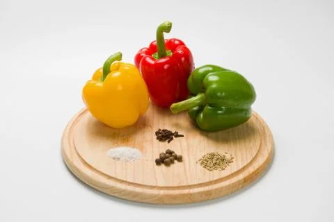 Peppers with various spices Stock Photos
