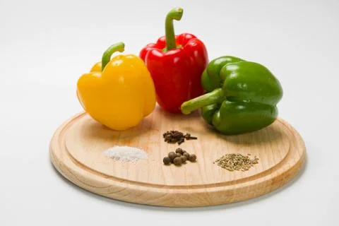 Peppers with various spices Stock Photos