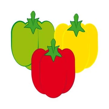 Peppers on white background Illustrazione stock