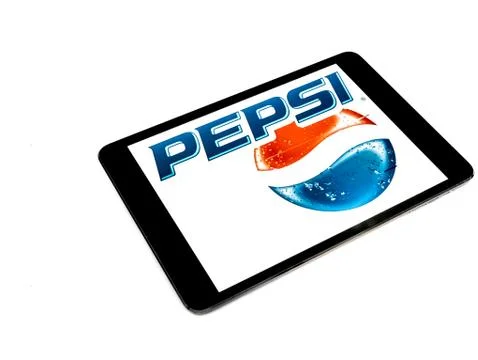 Pepsi logo on ipad screen Stock Photos
