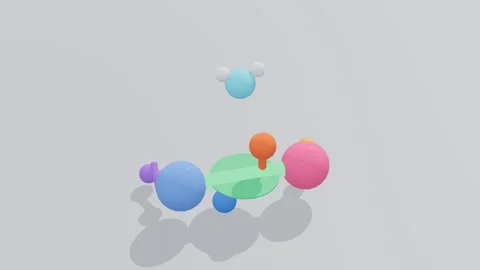 Peptide bond peptide chain 3d loop white background 3D animation seamless loop Stock-Footage 341850666