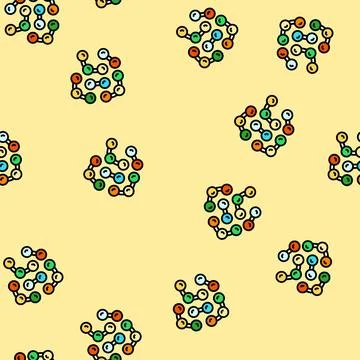 Peptide bonds biochemistry vector seamless pattern 스톡 일러스트