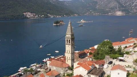 Perast Aerial Stock Footage 132119328