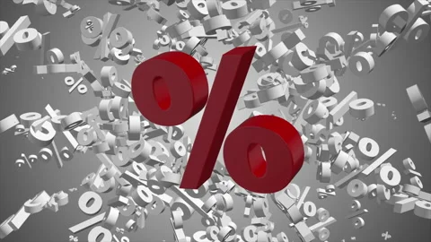 Percen Symbol Text Animation 3D Rendering Video stock 166419897