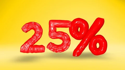 Percent 25 Inflated Balloon Text Stock Footage 105654022