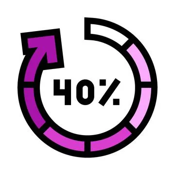 Percent 40 progress indicator loading process arrow 스톡 일러스트