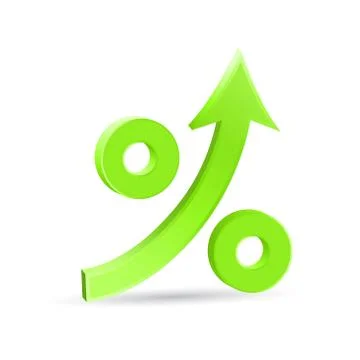 Percent up arrow 3d icon Ilustración de archivo