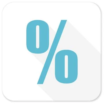 Percent blue flat icon Stock Illustration