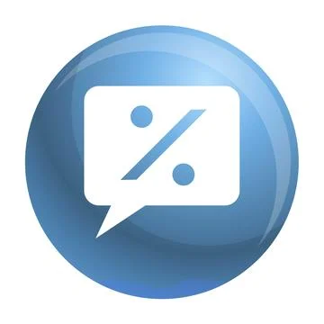 Percent bubble chat icon, simple style Illustrazione stock
