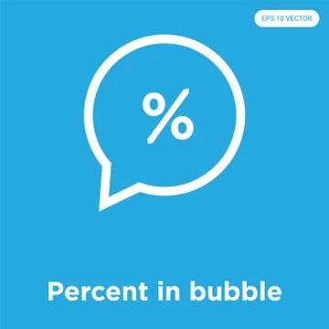 Percent in bubble icon isolated on blue background Illustrazione stock gratuita