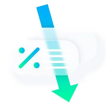 Percent chart graph glassmorphism effect, vector transparent blur button with Illustrazione stock