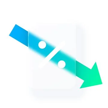 Percent chart graph with glassmorphism effect, transparent blur button with Illustrazione stock