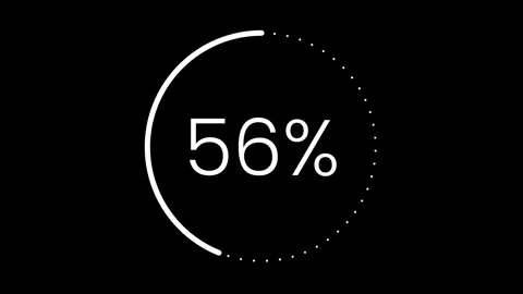 Percent circle loading icon animation on black background Stock Footage 327912300