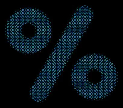 Percent Composition Icon of Halftone Bubbles Stock Illustration
