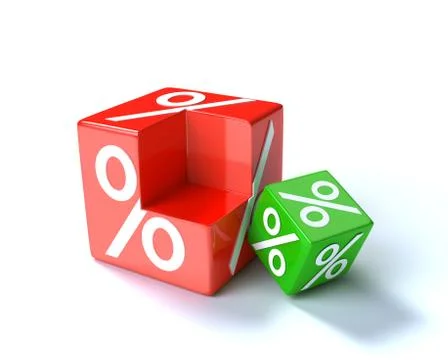Percent cube Illustrazione stock