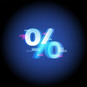 Percent Discount Glitch Technology Background Stock Illustration