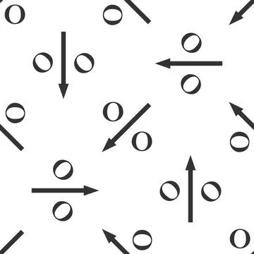 Percent down arrow icon seamless pattern on white background. Decreasing Stock Illustration