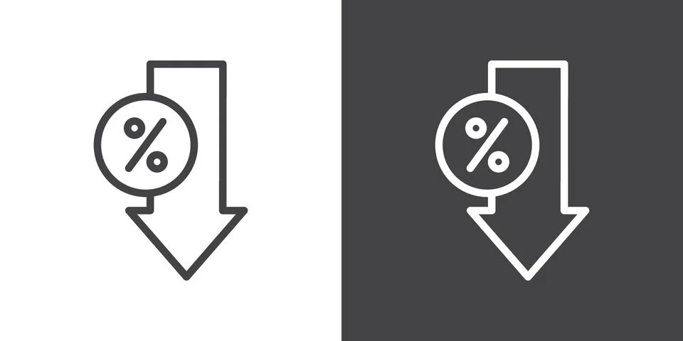 Percent down icon Stock Illustration