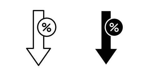 Percent down icon Illustration designs pack for Web Stock Illustration