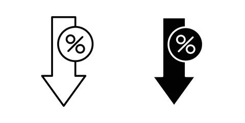Percent down icon vector art Illustrations Stock Illustration