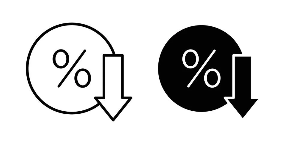 Percent down icon vector design illustrations Stock Illustration