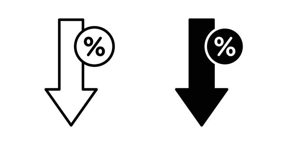 Percent down icon vector, illustration icon set Stock Illustration