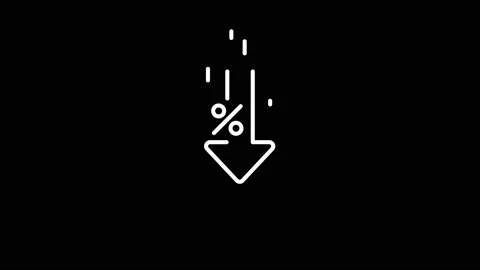 Percent down line icon animation. Stock Footage 221693763