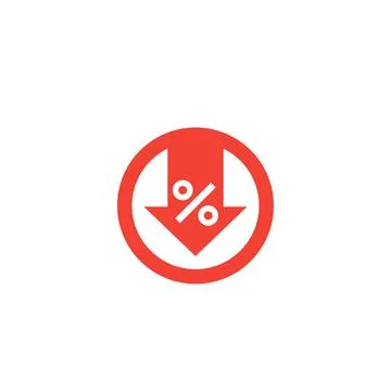 Percent down, reduction icon 스톡 일러스트