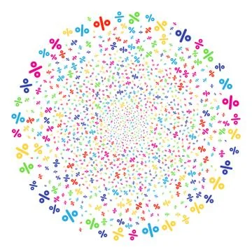 Percent Exploding Spheric Cluster Stock Illustration