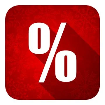 Percent flat icon, christmas button. Stock Illustration