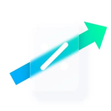 Percent growth chart line graph with glassmorphism effect, transparent blur 스톡 일러스트