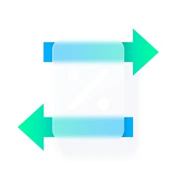 Percent growth chart lines graph with glassmorphism effect, vector transparent 스톡 일러스트
