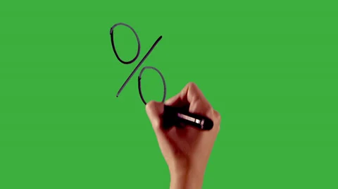 Percent - Hand writing on green screen % Vídeos de archivo 33783946