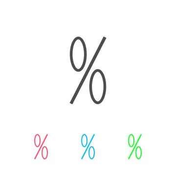 Percent icon flat. Illustrazione stock