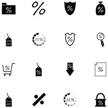 Percent icon set Stock Illustration