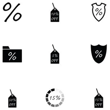Percent icon set Stock Illustration