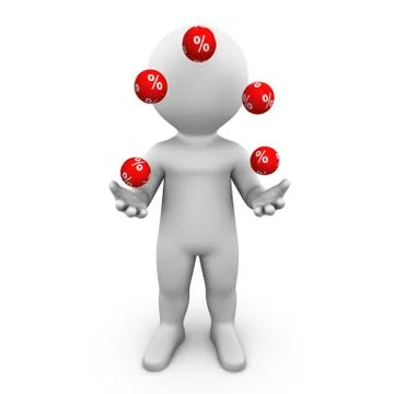 Percent juggler Stock-Illustration