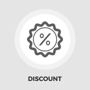 Percent label icon flat Stock Illustration