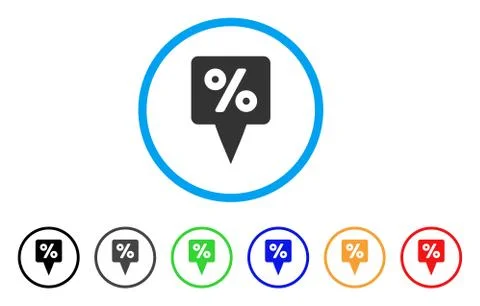 Percent Map Pointer Rounded Icon Stockillustratie