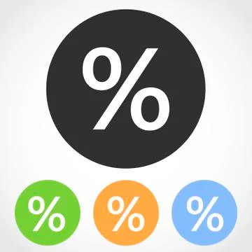 Percent mark icons. Vector illustration. Illustrazione stock