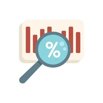 Percent market segmentation icon flat vector. Segment target Stock Illustration