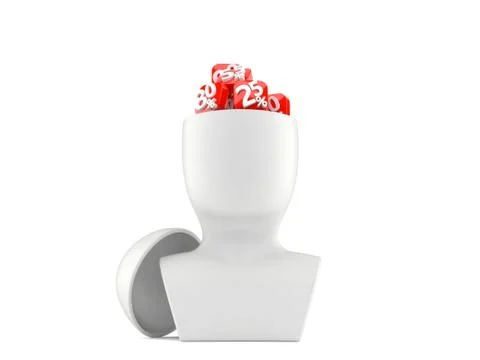 Percent numbers inside head Stock Illustration