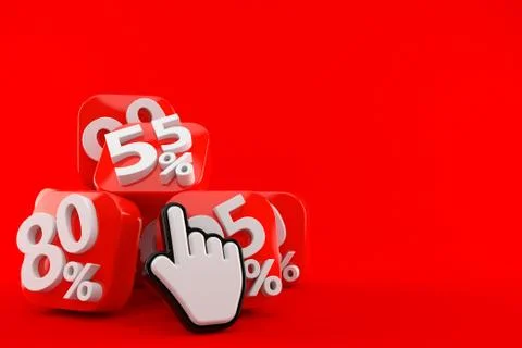 Percent numbers with web cursor Stock Illustration