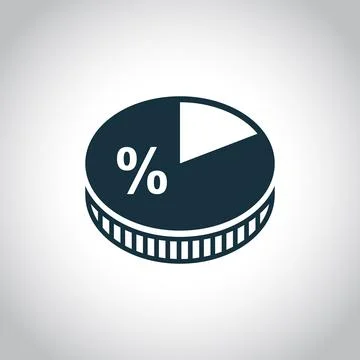 Percent pie chart icon simple vector. Percent circle Stock Illustration