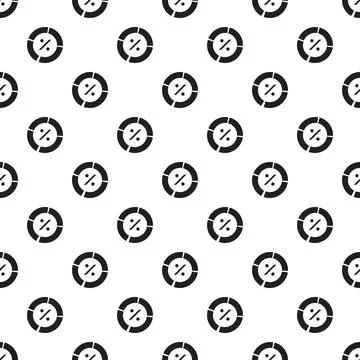 Percent pie chart pattern seamless vector Stock Illustration