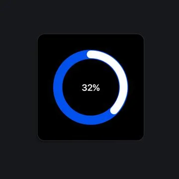Percent Radial Graph UI Digital Widget. Circular Statistic Stock Illustration