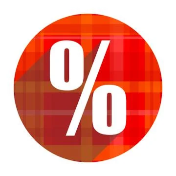Percent red flat icon isolated. Stock Illustration