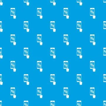 Percent on screen pattern vector seamless blue Stock Illustration