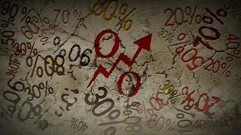 Percent shattered on the wall Stock Illustration